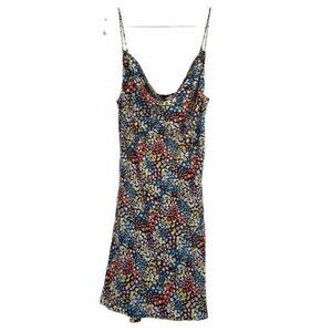 Rowa Women black floral spaghettis strap dress BNWOT sz XS cowl neck